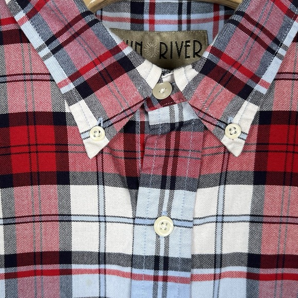 Sun River Men's XL Red Plaid Short Sleeve Button Down Shirt‎ Casual Outdoors - Picture 3 of 8